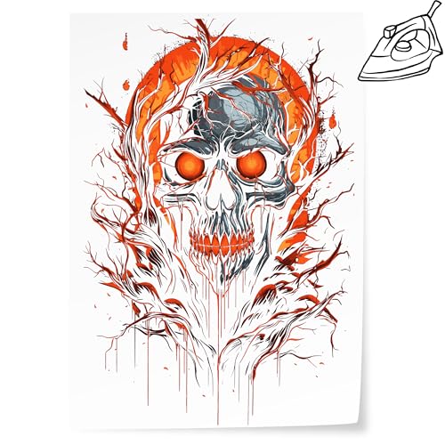 GRAZDesign Bügelbild Kürbis Halloween Grusel Kostüm Shirt Textilaufkleber zum Selber aufbügeln DIN A4 Bogen von GRAZDesign