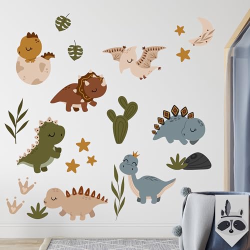 GRAZDesign Wandtattoo Dino Set Kinderzimmer für Jungen und Mädchen, Wandsticker Dinosaurier - 100x57cm von GRAZDesign