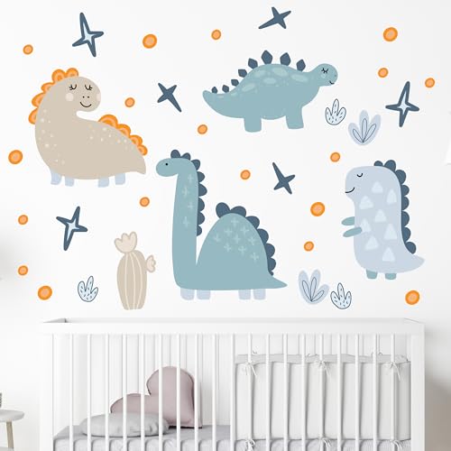 GRAZDesign Wandtattoo Dino Set Kinderzimmer für Jungen und Mädchen, Wandsticker Dinosaurier Babyzimmer - 100x57cm von GRAZDesign