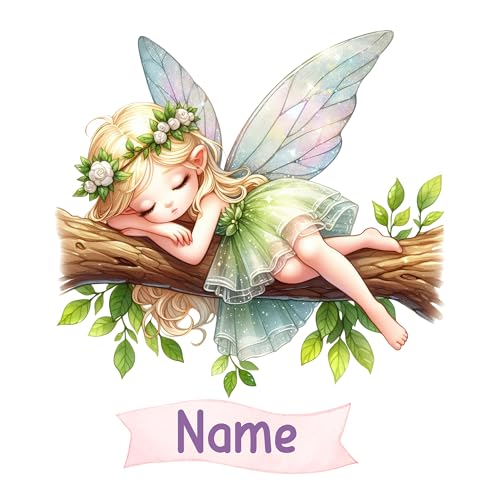 GRAZDesign Wandtattoo Fee mit Name personalisiert Kinderzimmer Mädchen, Feen Welt Wandaufkleber - 57x50cm von GRAZDesign