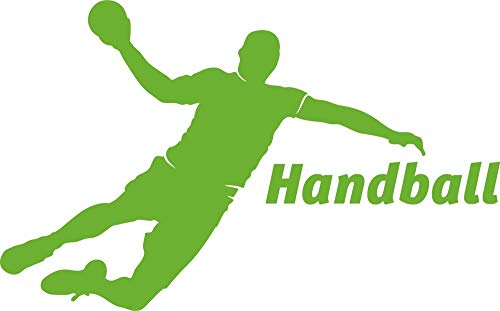 GRAZDesign Wandtattoo Handball Kinderzimmer | Wandaufkleber Teenager Sportler Spieler | Wandsticker Turnhalle Sport Jugendzimmer - 91x57cm / 063 lindgrün von GRAZDesign