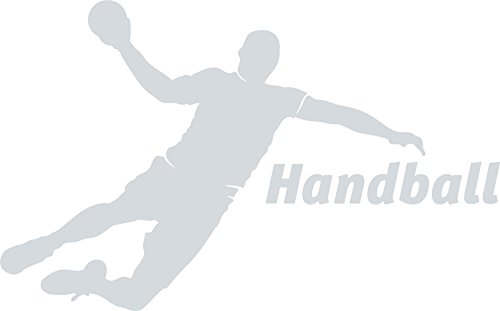 GRAZDesign Wandtattoo Handball Kinderzimmer | Wandaufkleber Teenager Sportler Spieler | Wandsticker Turnhalle Sport Jugendzimmer - 91x57cm / 072 hellgrau von GRAZDesign