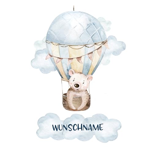 GRAZDesign Wandtattoo Heißluftballon Kinderzimmer, Babyzimmer, mit Namen personalisiert, Deko für Jungen und Mädchen - 43x30cm von GRAZDesign