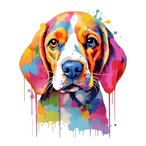 GRAZDesign Wandtattoo Hund Beagle buntes cooles Wandsticker für Jugendzimmer, Kinderzimmer, Wohnzimmer Wandaufkleber - 48x40cm von GRAZDesign