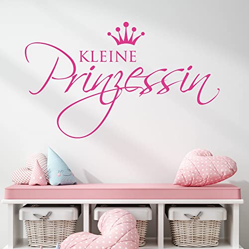 GRAZDesign Wandtattoo Kinderzimmer Mädchen | Kleine Prinzessin | Wandaufkleber Babyzimmer über Babybett Wickelkommode | Sprüche zum Aufkleben Schriftzug mit Krone, 95x57cm, 045 hellrosa von GRAZDesign