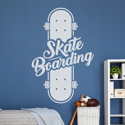 GRAZDesign Wandtattoo Skateboard Skate Boarding Kinderzimmer Junge & Mädchen, Wandaufkleber Folie selbstklebend - 88x57cm / königsblau von GRAZDesign