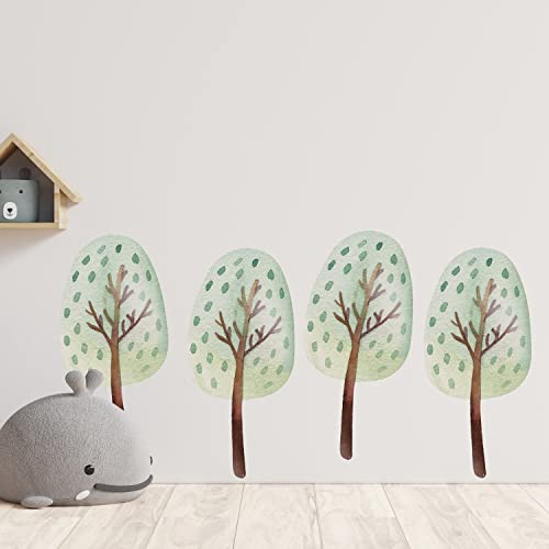 GRAZDesign Wandtattoo Bäume Waldtiere Set für Kinderzimmer | Wandsticker Kinderzimmer Tiere Junge und Mädchen | Aufkleber Set mit Vier Bäume, Blattgröße: 100x57cm von GRAZDesign