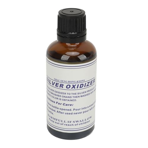 GRCFUMO 50 ml Vintage-Silber-Oxidationsmittel, Herstellung von schwarzem, schnell wirkendem Oxidationsmittel, Sterling-Silber-Oxidationsmittel für die Pflege von Silberschmuck von GRCFUMO