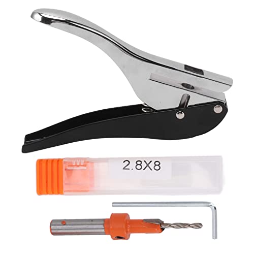 GRCFUMO Einzellocher, 8 mm präziser Locher, tragbares Banding-Stanzwerkzeug für DIY-Bastelprojekte, Bank, Schule, Büro (8mm / 0.3in Sealing Skin Punching Pliers, 2.8x8mm) von GRCFUMO