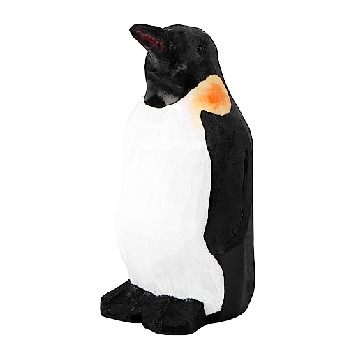 GREENADSCAPE 1 STK Holz Pinguin Ornamente Pinguine Frosch Tierfigur Fisch Skelett Pinguin-gartenstatue Pinguin Kuchen Topper Miniatur Weihnachtspinguinfiguren Black Hölzern von GREENADSCAPE