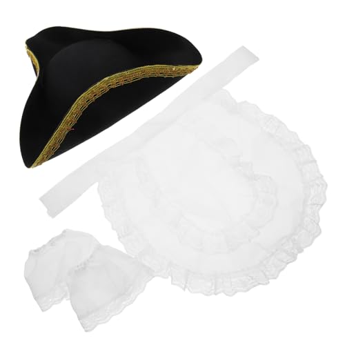 GREENADSCAPE 1 Set Set Herren Hüte Partyhüte Damen Hüte & Mützen Hüte Für Männer Pirat Dreispitz Hut Dreispitz Hut Erwachsener Süßer Piratenhut Damen Piratenhut Piratenkostüm Vliesstoff von GREENADSCAPE