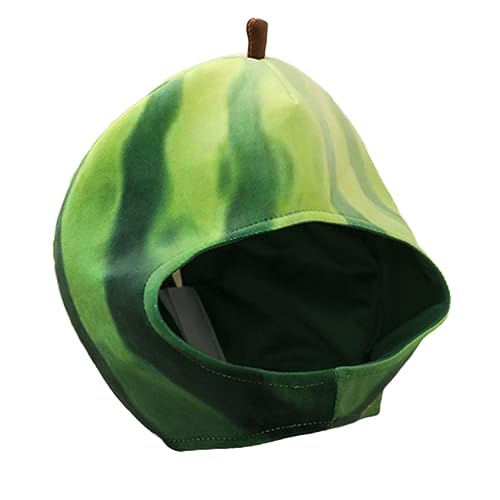 GREENADSCAPE 1 Stk Wassermelonen-kopfbedeckung Weihnachts-cosplay-requisiten Wassermelonen-gesichtsabdeckung Obst Hut Kostüm Plüschiger Obsthut Plüsch Lustige Hüte Plüsch Und Pp Baumwolle Green von GREENADSCAPE