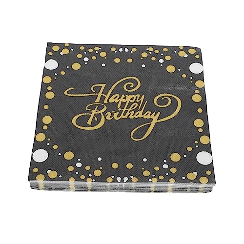 GREENADSCAPE 100St Papierserviette Party-Serviettenverzierung alles zum geburtstag servietten Partydekoration party sachen party decoration Praktische Serviette Tischgewebeverzierung Black von GREENADSCAPE