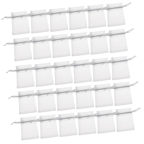 GREENADSCAPE 100St aufbewahrungssack storage pockets aufbewahrungstüten weihnachstüten Kekstüte Mesh-Geschenktüten Partybevorzugungsbeutel Organza-Geschenkbeutel Schmuckbeutel Stoff Light Grey von GREENADSCAPE