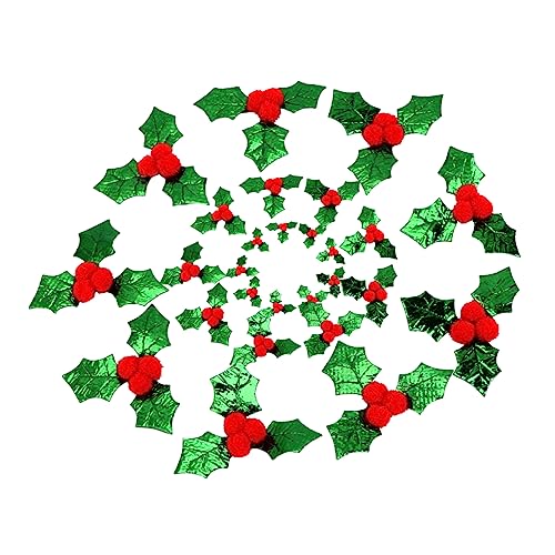 GREENADSCAPE 100st Weihnachtsblatt-konfetti Konfetti-spielzeug Konfetti-ornamente Neuartiges Konfetti Feiertagskonfetti Einzigartiges Konfetti Kastagnetten Für Kinder Grünes Dekor Stoff Green von GREENADSCAPE