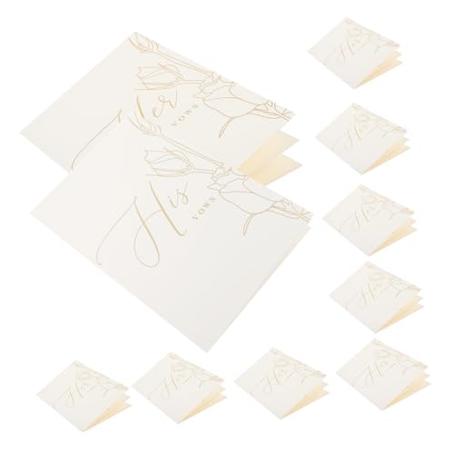 GREENADSCAPE 10st Hochzeitskarte Mit Heißprägung Hochzeitskarten Für Braut Und Bräutigam Redekarten Zur Hochzeit Hochzeitsgeschenkkarte Hochzeitsankündigungskarte Ehegelübde Buch Spezialpapier von GREENADSCAPE