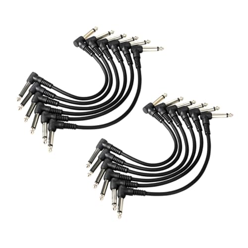 GREENADSCAPE 12st Effektkabel E-bass-audiokabel Zubehör Für Musikinstrumente Patchkabel Für E-gitarre Audioverbindungskabel Gitarren-patchkabel Gitarren-audio-patchkabel Gitarrenpart Black Pvc von GREENADSCAPE