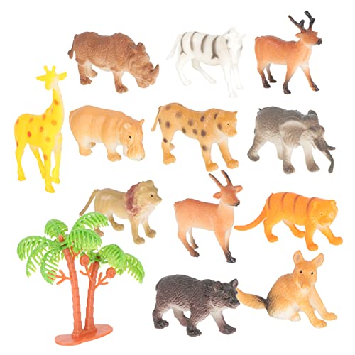 GREENADSCAPE 12st Tiermodell Zootierfiguren Waldtiere Waldtierfiguren Dschungeltierfiguren Wüstentierfiguren Waldkuchendekorationen Giraffenfiguren Mini Meerestiere Tigerfiguren Plastik von GREENADSCAPE