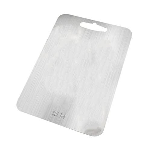 GREENADSCAPE 1Stk schneidebrett aus edelstahl antihaftbeschichtetes Schneidebrett rutschfestes Schneidebrett fleisch schneidebrett non slip cutting board Küchenwerkzeug Küchenwaren Silver von GREENADSCAPE