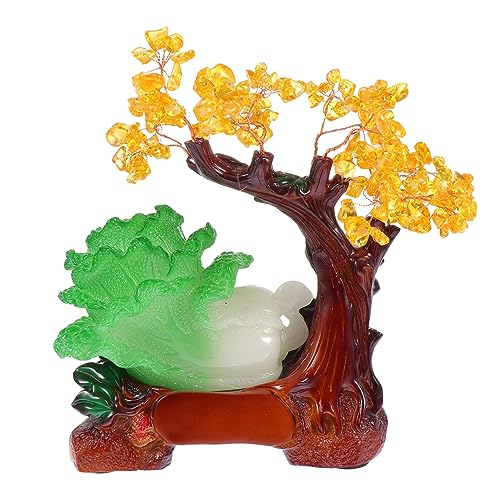 GREENADSCAPE 1stk Ornamente Heimdekoration Chinoiserie-dekor Schreibtisch-schmuckstücke Feng Shui Jade Kohl Esstischdekoration Einzugsgemüsedekoration Die Bürogeschenke Figuren Wohnkultur Harz von GREENADSCAPE