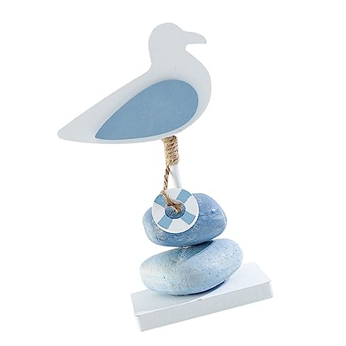 GREENADSCAPE 1stk Vogelschmuck Aus Holz Vogelfigur Nautische Tischdekoration Ornament Im Mediterranen Stil Kunsthandwerk Im Mediterranen Stil Einrichtung Im Mediterranen Stil Blue Stein von GREENADSCAPE