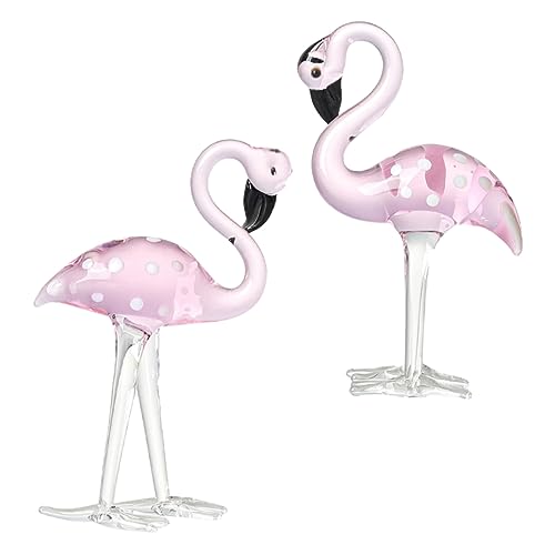 GREENADSCAPE 2 Stück Flamingo Kuchenaufsatz Flamingo Poolschwimmer Weißer Kristall Heimbedarf Flamingo Figuren Heimdekoration von GREENADSCAPE