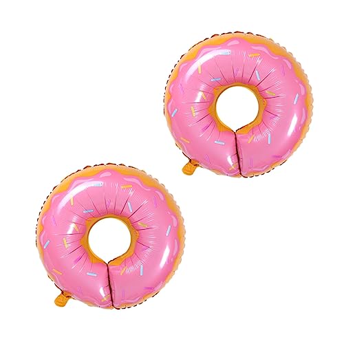 GREENADSCAPE 2 Stück Rosa Donut Luftballons Folienballons Mylar Für Partydekoration Geburtstag Hochzeit Kindergeburtstag Feierlichkeiten Ballondeko von GREENADSCAPE