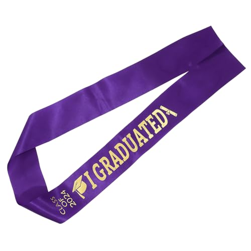 GREENADSCAPE 2024 2024 Abschlussfeier-Gürtel zum schulabschluss studienabschluss satin ribbon Abiturgeschenk Studentenabschlussschärpe Party-Schärpe Satintuch Violett von GREENADSCAPE