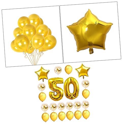 GREENADSCAPE 24 Stück 50 Jahre Alt Luftballons Set Golden Naturlatex Und Aluminiumfolie Pailletten Luftballons Dekoration Für Geburtstagsfeier Happy Birthday Ballons von GREENADSCAPE