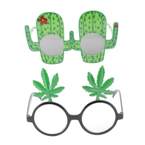 GREENADSCAPE 2St Geburtstags feier Party Styling Brille Thanksgiving-Brille prop tropische sonnenbrille cactus glasses partyhüte kindergeburtstag schnapsgläser Geburtstagsfoto Requisiten Black von GREENADSCAPE