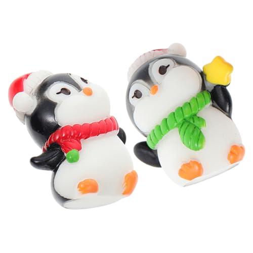 GREENADSCAPE 2St Mikro-Landschafts-Pinguin-Ornamente Pinguin Kuchen Topper wilde Tierfigur Mini-Pinguin-Ornament Pinguin-Statue-Dekor Mini-Pinguin-Skulptur aus Harz Pinguinfigur Tierdekor von GREENADSCAPE