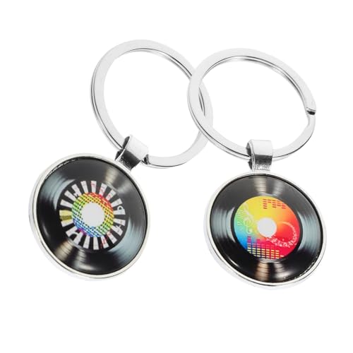 GREENADSCAPE 2pcs Vinyl -rekord -keyring Dekorative Vinyl -rekord -schlüsselketten -rekord -key Ring Hanging Ornament von GREENADSCAPE