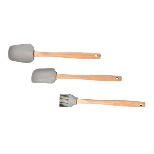 GREENADSCAPE 3 STK 3-teiliges Backset Backutensilien Gadgets Maschine Besteck Backen Buttercreme Hersteller Bausatz Plätzchen Pfannkuchen Herstellung Kuchenschaber Cremespatel Khaki Holz von GREENADSCAPE