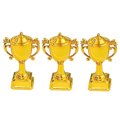 GREENADSCAPE 3st Trophäe Kuchen Dekorieren Tortenaufsatz Für Wettbewerbspartys Trophäenbecher Kinderparty Tanzsporttrophäe Cartoon-kuchen-dekor -trophäen-spielzeug Leistung Golden Plastik von GREENADSCAPE