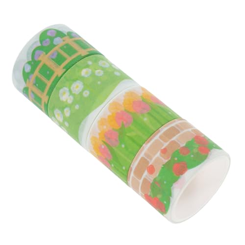 GREENADSCAPE 4 Rollen Handbuch Dekoration Washi-Tape süß Sommer-Washi-Tape Blumen-Washi-Tape Klebeband zur Kartengestaltung the washi tape duct tape bunt Washi Tape kawaii Milchband Japanpapier von GREENADSCAPE