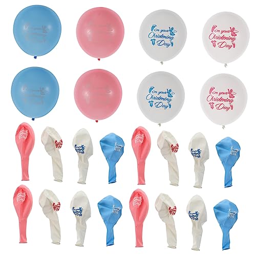 GREENADSCAPE 40St Ballon geburt the birth säugling cutermesserser luftbalons balloons -Taufdekorationen Ornament für Kinder blaues Dekor rosa Dekorationen taufe dekor Emulsion Blue von GREENADSCAPE