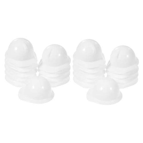 GREENADSCAPE 40st Mini-bauhut Puppe Mini-helme Schutzhelme Für Minipuppen Miniatur Mini-puppenhelme Mini-sicherheitshut-dekor Puppe Verkleiden Sich Hüte Kleiner Puppenhut Kappe Weiß Plastik von GREENADSCAPE