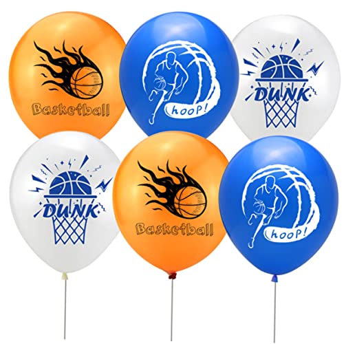 GREENADSCAPE 50 Stück Party-Basketball-Ballons Basketball themed party decorations Blue basketball balloons Basketball-Druckballon Sportballon-Kit Latex-Ballon mit Basketballmotiv von GREENADSCAPE