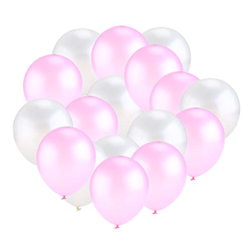 GREENADSCAPE 50 Stück Pastell Luftballons Perlmutt Für Hochzeit Geburtstag Party Weiß Und Rosa Ballondekoration Perfekt Für Ballongirlanden Und Ballontiere von GREENADSCAPE