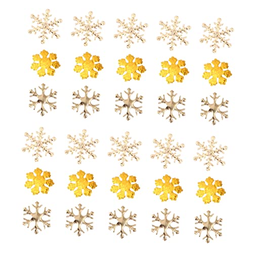 GREENADSCAPE 500 Stück falsche Schneeflocken weihnachtliche Tischdeko Schneeflocken-Fensteraufkleber confetti konfetti sterne snowf Schneeflockendekoration Weihnachtsdekoration Stoff Golden von GREENADSCAPE