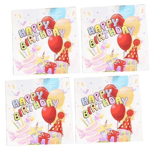 GREENADSCAPE 80 Blatt Geburtstag Servietten Papierservietten Für Geburtstagsfeiern Abendessen Papierservietten Täglich 500 Stück Geburtstagsservietten Teeparty-servietten Abendservietten Papier von GREENADSCAPE