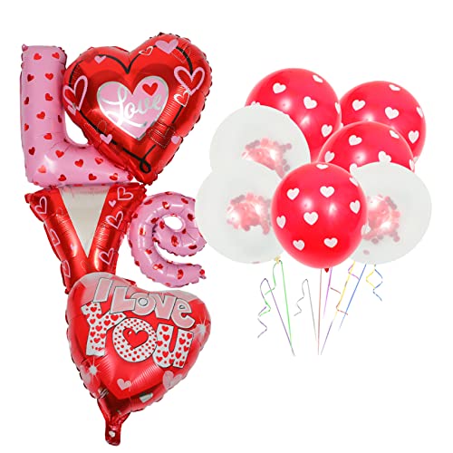 GREENADSCAPE 9 Teiliges Valentinstag Herzballon Set Folienballons Für Hochzeiten Und Partys I LOVE YOU Dekoration Perfekt Für Romantische Anlässe Und Feierlichkeiten von GREENADSCAPE