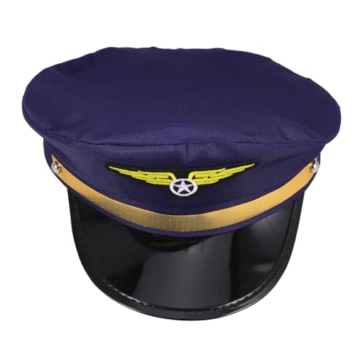 GREENADSCAPE Airline Pilotenkappe Kostümhut Verstellbarer Uniform Pilotenhut Für Erwachsene Für Halloween Cosplay Maskerade Und Auftritte Airline Motto Partyhut von GREENADSCAPE