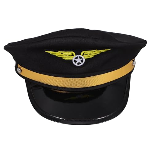 GREENADSCAPE Airline Pilotenkappe Kostümhut Verstellbarer Uniform Pilotenhut Für Erwachsene Für Halloween Cosplay Maskerade Und Auftritte Airline Motto Partyhut von GREENADSCAPE