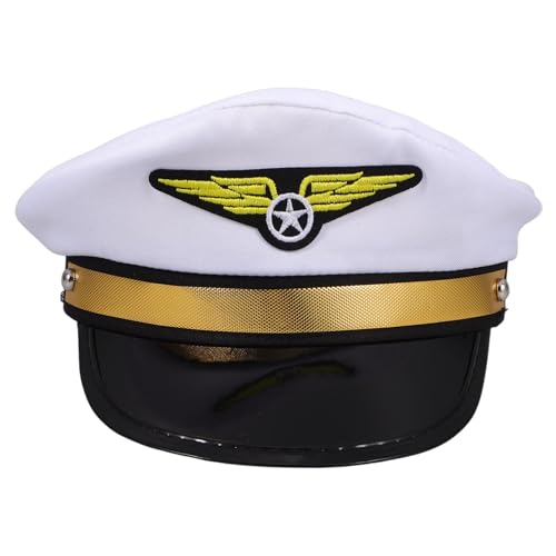 GREENADSCAPE Airline Pilotenkappe Kostümhut Verstellbarer Uniform Pilotenhut Für Erwachsene Für Halloween Cosplay Maskerade Und Auftritte Airline Motto Partyhut von GREENADSCAPE