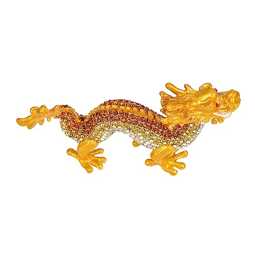 GREENADSCAPE Sternzeichen Drachen Figurine Strass Drachen Statuen Legierung Handwerk Für Büro von GREENADSCAPE