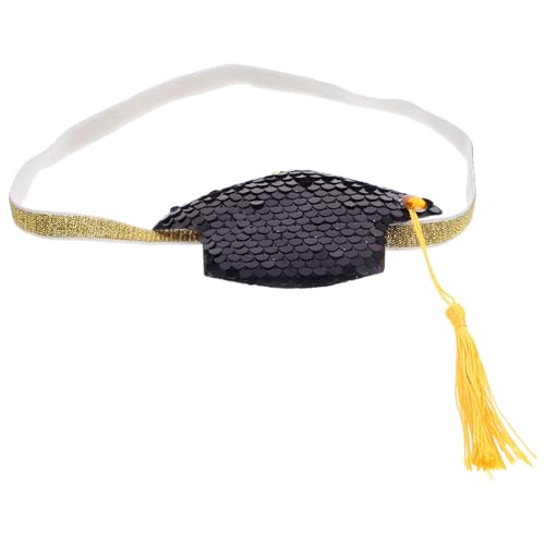 GREENADSCAPE Doktorhut-stirnband Graduierung Haarschmuck Abschlussfeier-stirnband Abschluss Haarband Grad Haarband Graduierung Hut Haarspange Cosplay-haarband Abschluss Kopfschmuck Quaste von GREENADSCAPE