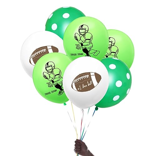 GREENADSCAPE Fußball Latexballons Set American Football Spieler Druck Ballons Für Kindergeburtstagsfeier Deko Fußballspieler Fußballdruck Grüne Punkte von GREENADSCAPE