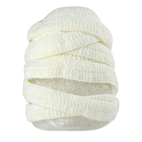 GREENADSCAPE Lustige Mummy Strickmütze Für Halloween Handgemachte Bunte Beanie Kappe Für änner Und Frauen Perfekt Für Karneval Und Kostümpartys Milchweiß von GREENADSCAPE