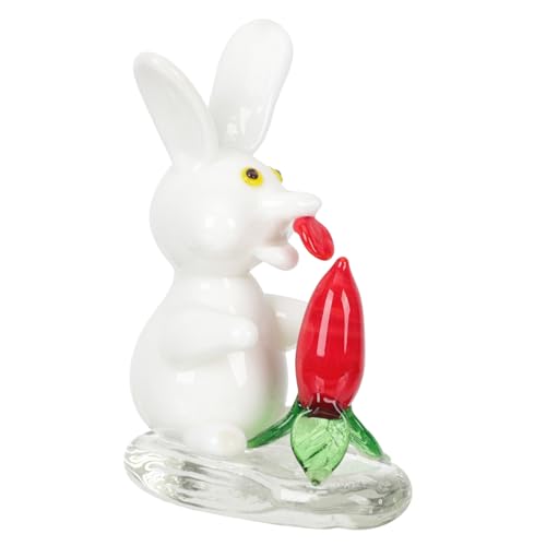 GREENADSCAPE Kaninchen-Verzierung kleine Kaninchenstatue Plüschtiere Spielzeug Hasenhaus Die buchregal Dekoration hasenfiguren Easter hochzeitsdeko Hasendekor Hasenfigur aus Glas von GREENADSCAPE